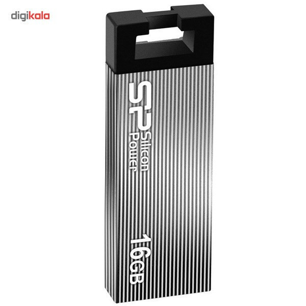 فلش مموری سیلیکون پاور Touch 835 ظرفیت 16GB، مقاوم در برابر خش و ضربه، بدنه فلزی سندبلاست شده، طراحی بدون درپوش، وزن سبک و گارانتی مادامالعمر